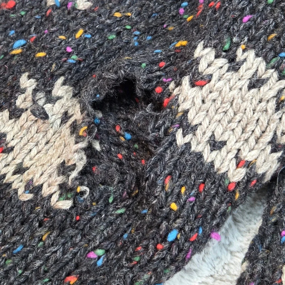 Woolrich Wool Sweater Men M Southwestern Geometric Chunky Knit Pullover *READ*